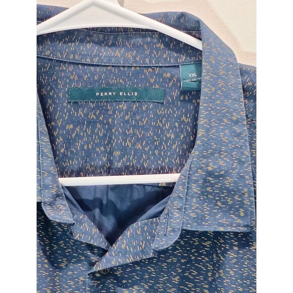 Perry Ellis Men’s Blue Patterned L/S Button-Up Shirt XXL Casual/Business - Picture 3 of 13